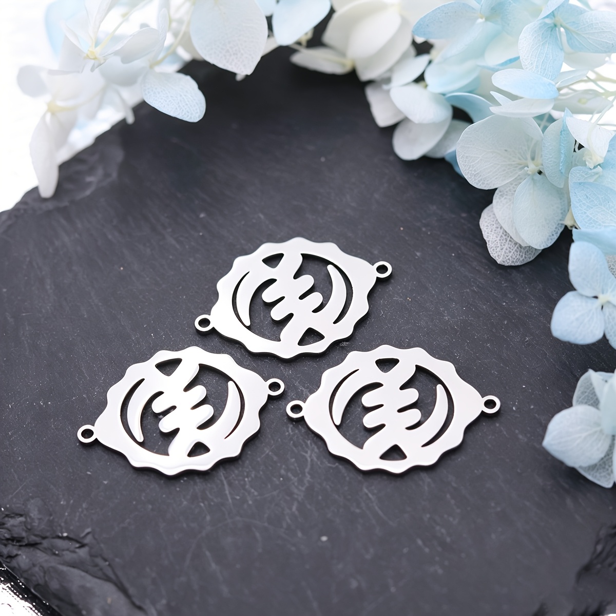 3pcs Gye Nyame Adinkra Charm Connectors for DIY Jewellery Making